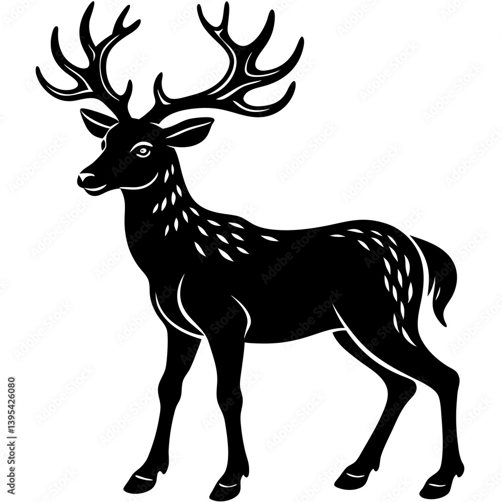 Obraz premium deer silhouette vector