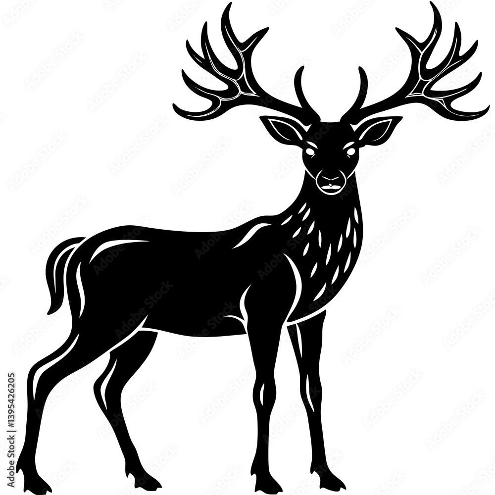 Obraz premium deer silhouette vector