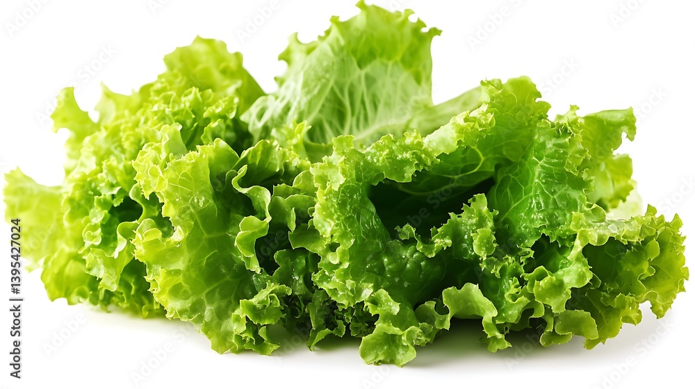 Fresh Green Lettuce Head Isolated on White Background for Healthy Eating Design Fresh Green Lettuce Head Isolated on White Background for Healthy Eating Design
