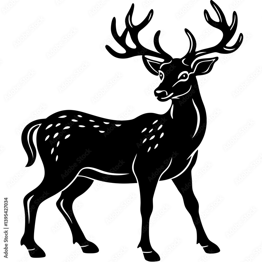 Obraz premium deer silhouette vector