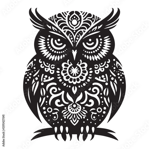Wise Owl Perched on a Branch Vector