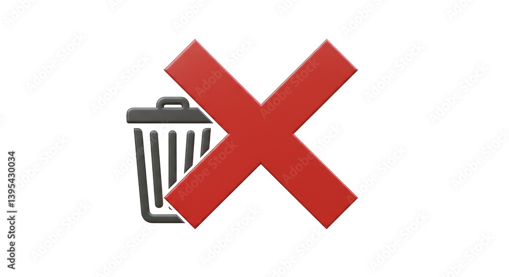 Obraz premium Isolated remove recycle bin icon