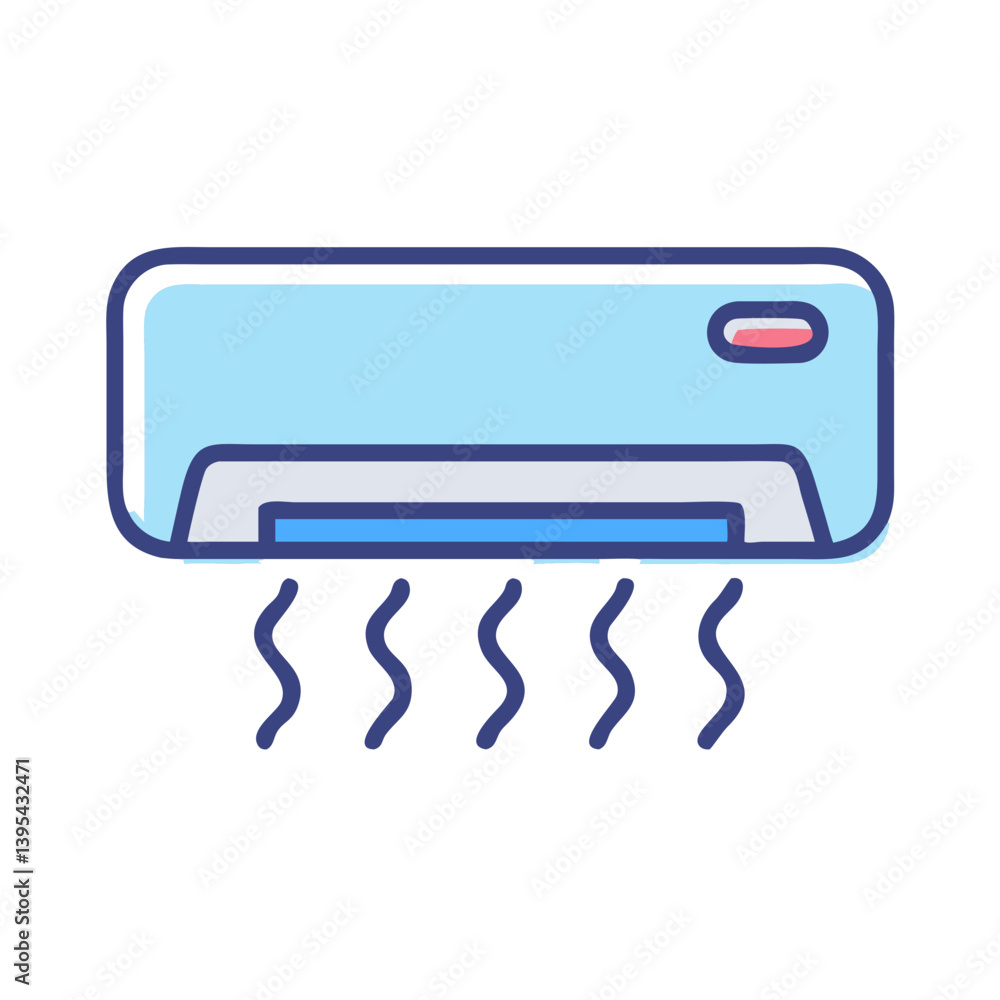 Air Conditioner Indoor Climate Control Icon Design Air Conditioner Indoor Climate Control Icon Design