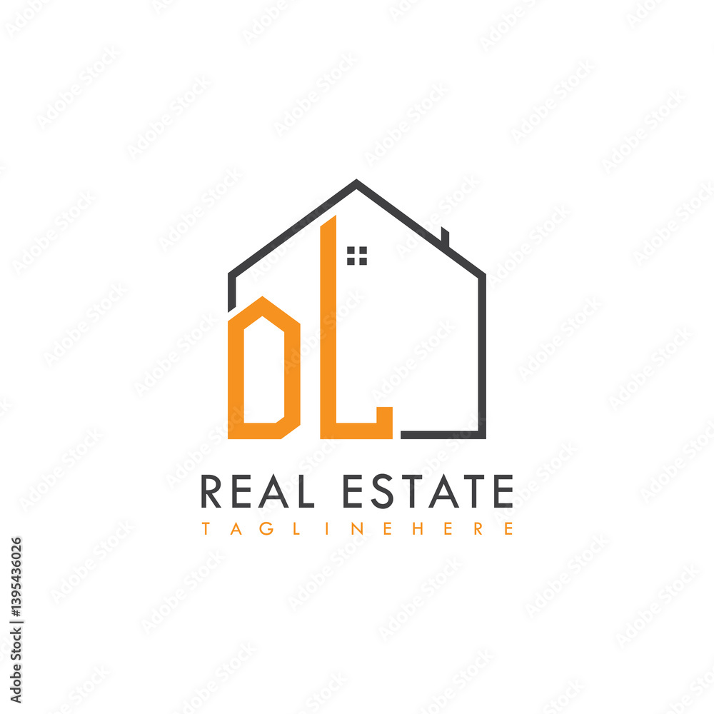 Obraz premium initial monogram logo for real estate With home shape creative design. 