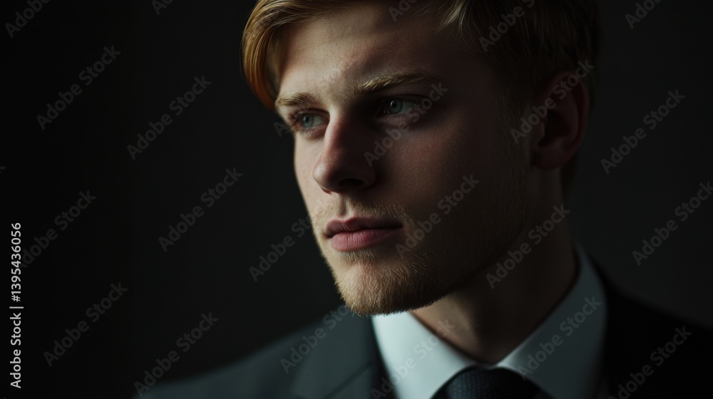 Fototapeta premium Portrait of a Young Man in a Suit