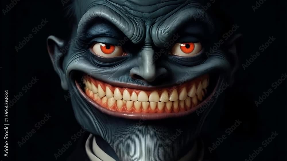 Evil grinning monster halloween nightmare Evil grinning monster halloween nightmare