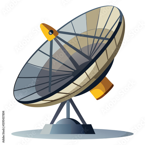 large-satellite-dish vactor image on-a-white-background