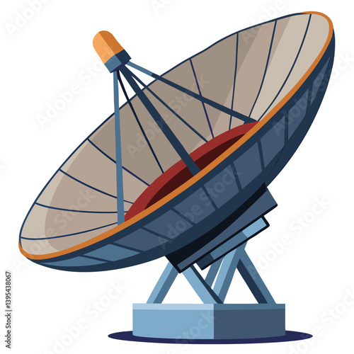 large-satellite-dish vactor image on-a-white-background