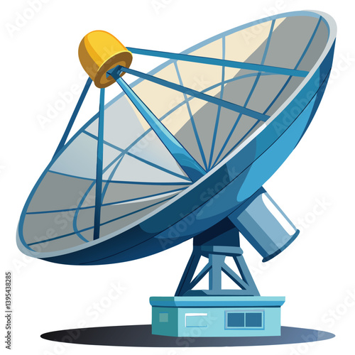 large-satellite-dish vactor image on-a-white-background
