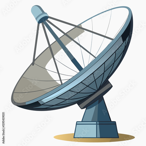 large-satellite-dish vactor image on-a-white-background