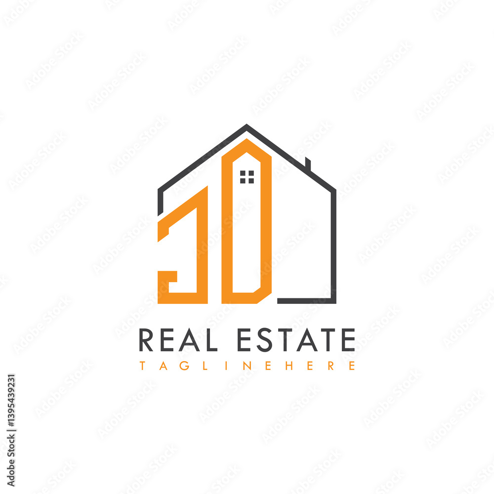 Fototapeta premium initial monogram logo for real estate With home shape creative design. 