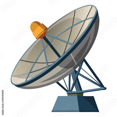 large-satellite-dish vactor image on-a-white-background