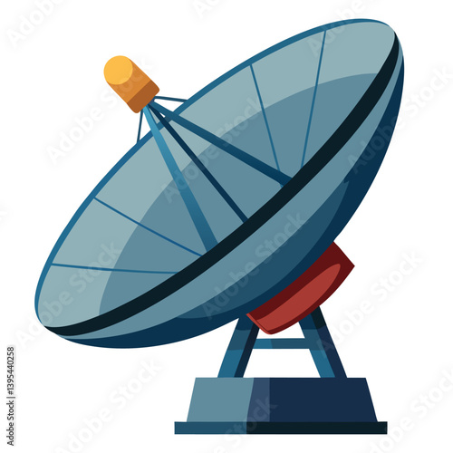 large-satellite-dish vactor image on-a-white-background
