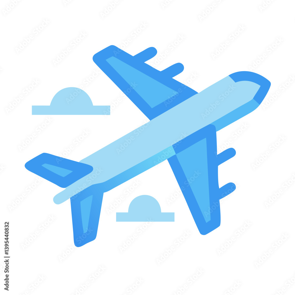 Airplane in Flight Air Travel Icon Design