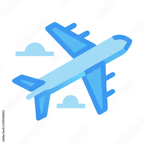 Airplane in Flight Air Travel Icon Design