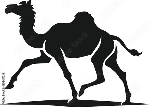 Black vector of a camel animal silhouette
