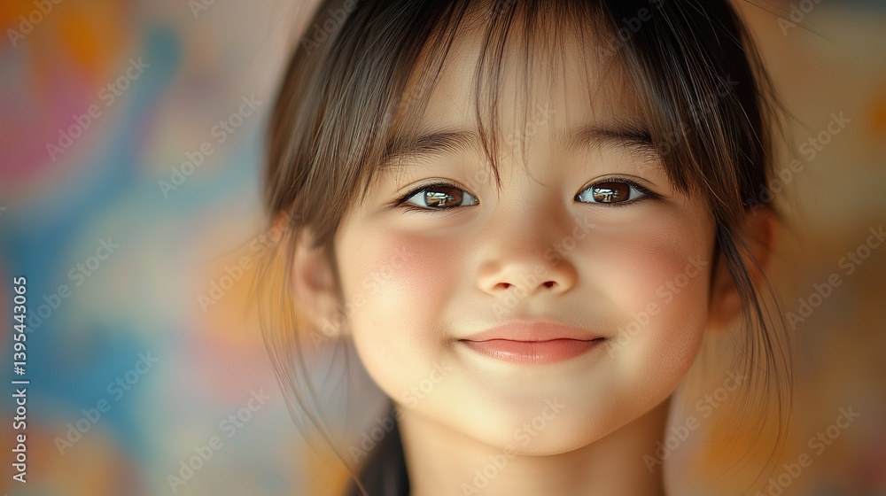 Cheerful child's face radiates joy, embodying the pure happiness of youth.
Cheerful child's face radiates joy, embodying the pure happiness of youth.