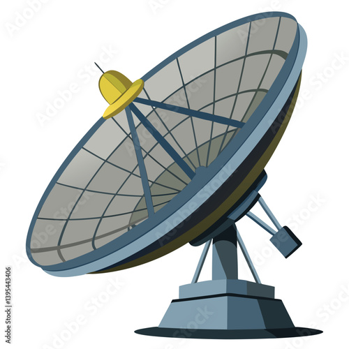 large-satellite-dish vactor image on-a-white-background