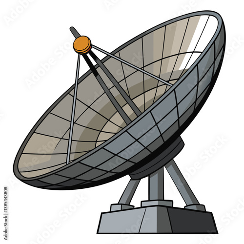 large-satellite-dish vactor image on-a-white-background