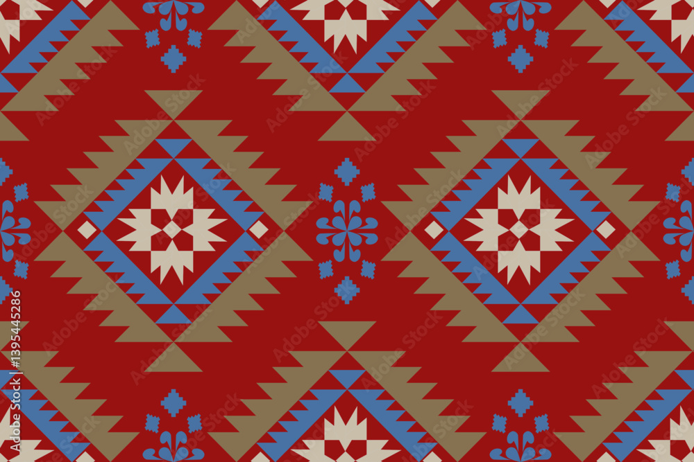 Navajo tribal vector seamless pattern. Native American ornament. Ethnic South Western decor style. Ikat Boho geometric ornament. Vector seamless pattern. Mexican blanket, rug. Woven carpet Navajo tribal vector seamless pattern. Native American ornament. Ethnic South Western decor style. Ikat Boho geometric ornament. Vector seamless pattern. Mexican blanket, rug. Woven carpet