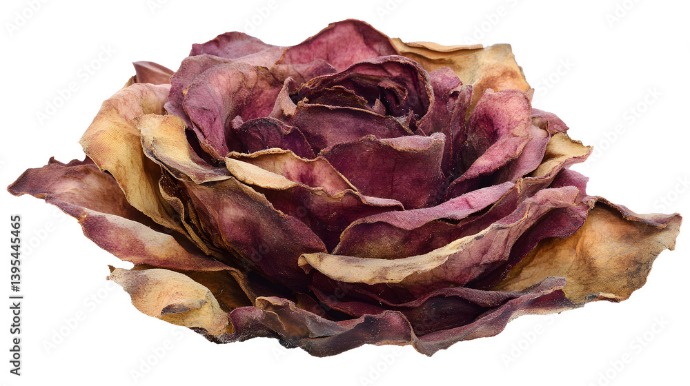 Obraz premium A dried up rose with brown and yellow petals