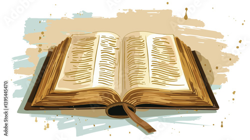 Sacred Holy Bible Design Concept on White Background - Vector Illustration for Religious Literature and Spirituality Materials