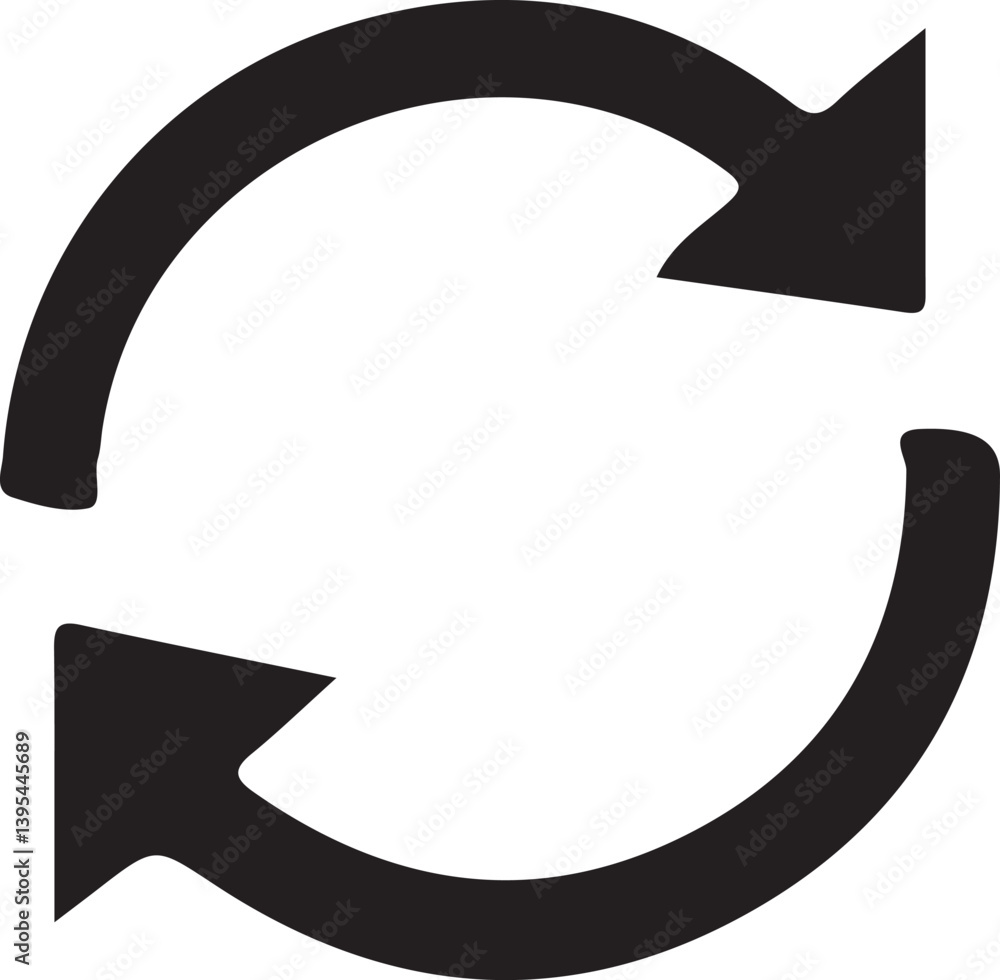 Refresh icon vector, refresh solid symbol, pictogram isolated on white. Refresh icon vector, refresh solid symbol, pictogram isolated on white.