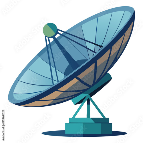 large-satellite-dish vactor image on-a-white-background