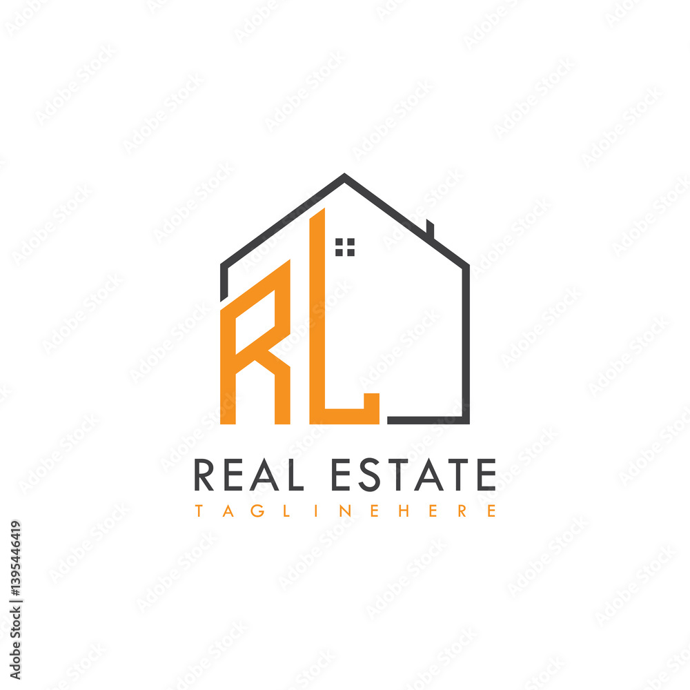 Fototapeta premium initial monogram logo for real estate With home shape creative design. 