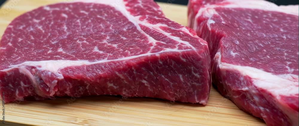 Anamorphic video of raw beef Anamorphic video of raw beef
