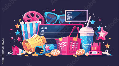 Professional Illustration of Cinematic Icon Slate Featuring Director, Film and Titles