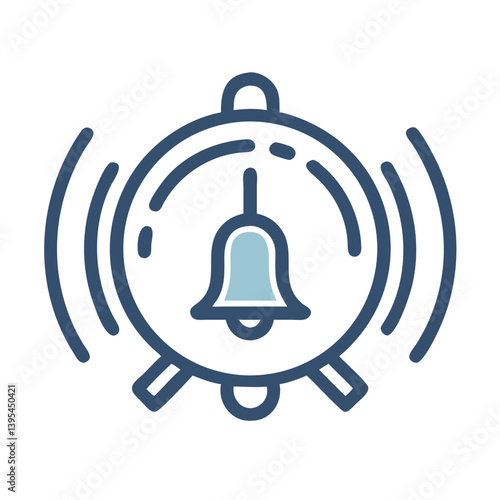 Alarm Clock with Ringing Bells Icon Design