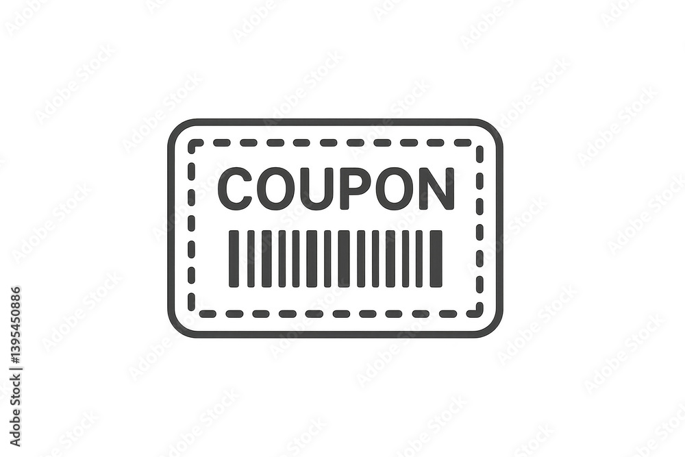 Simple Black and White Coupon Design with Barcode for Discounts