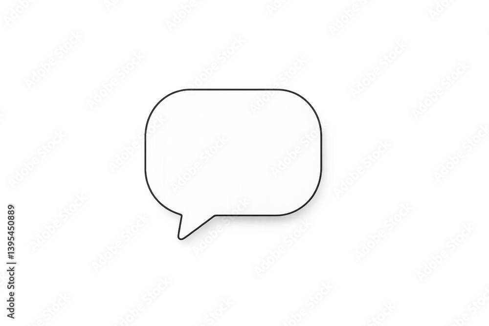 Blank Speech Bubble Icon on Transparent Background for Communication