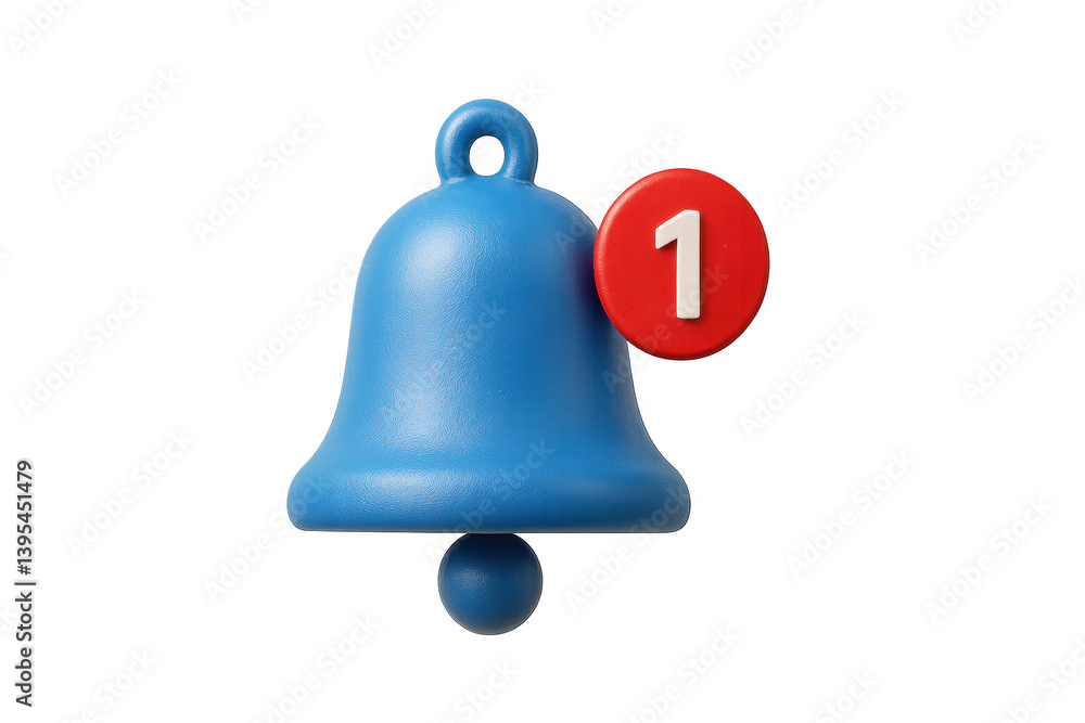 Blue Notification Bell Icon with Red Badge Indicating One Alert