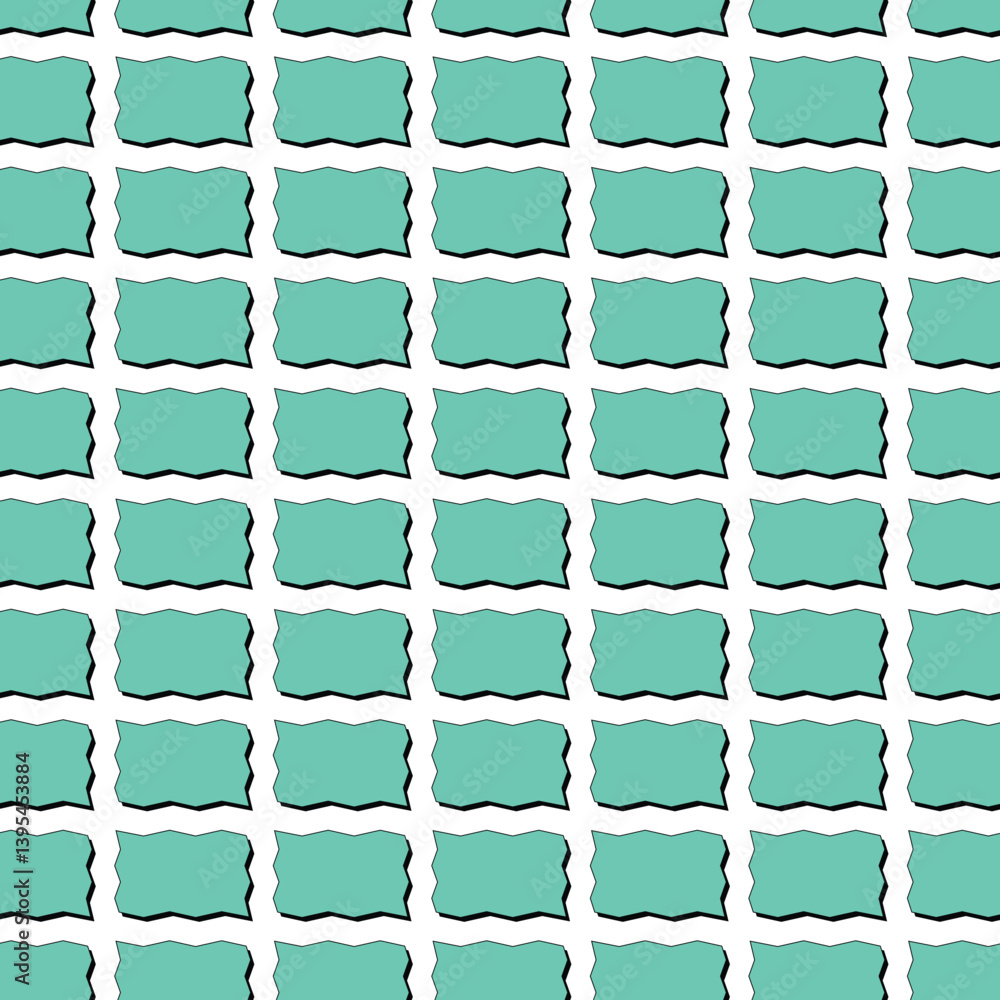 Fototapeta premium Green Geometric Sticker Pattern: Modern Abstract Repeating Design