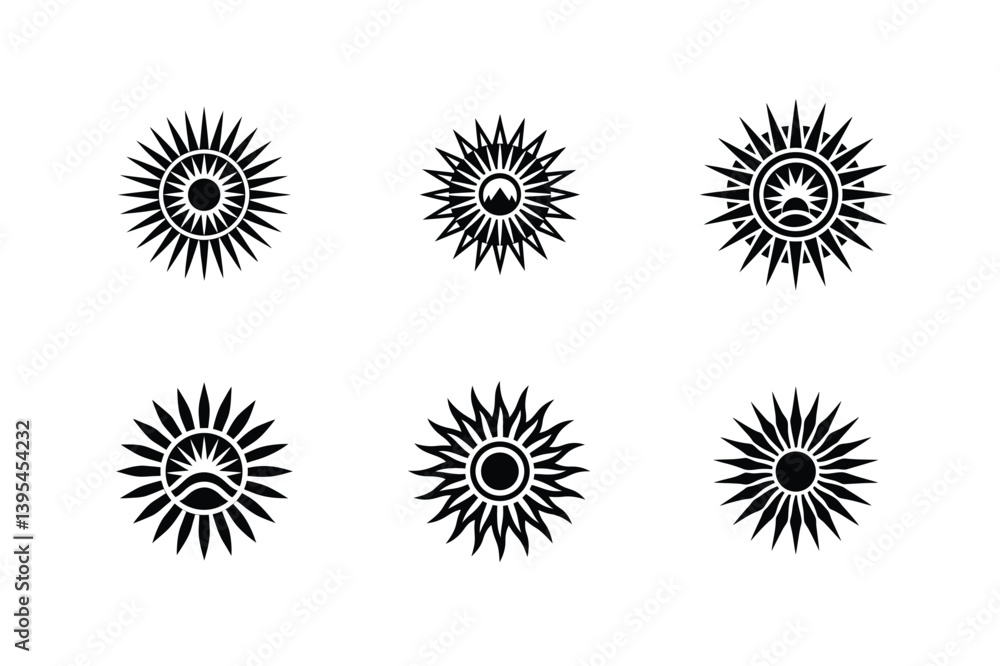 Fototapeta premium Sun Logo Icon Vector Design for Creative Projects