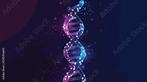 Illustration of DNA circle structure chromosome icon for scientific projects and educational purposes