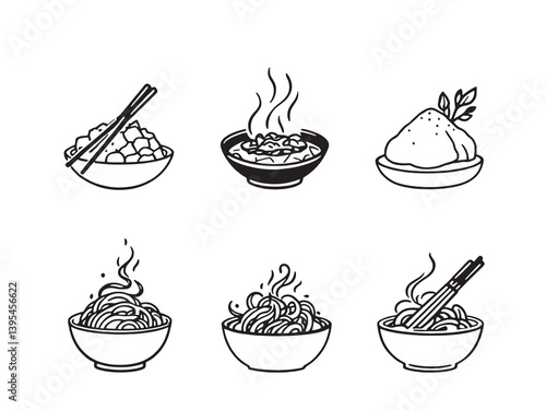 Jorim line art spicy braised dish healthy food line drawing