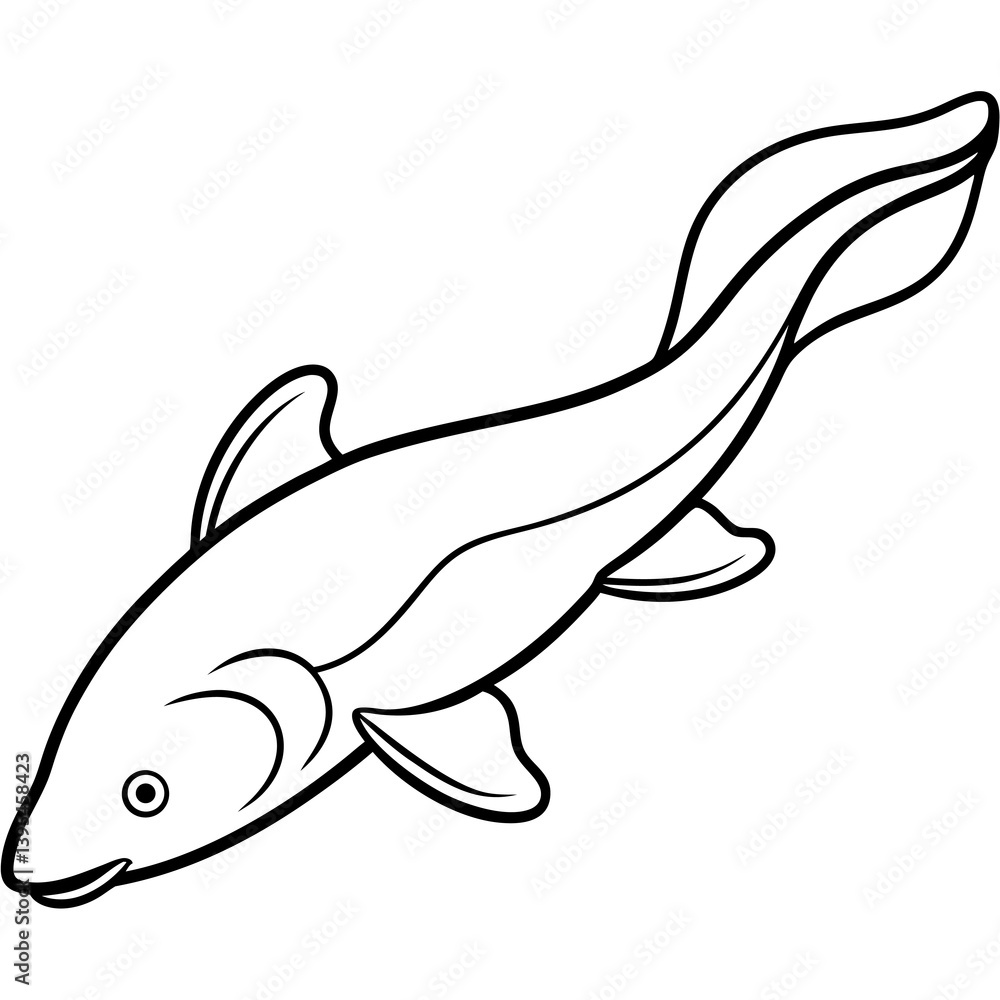 Obraz premium Line art collection of aquatic and wetland creatures, featuring elegant and minimal illustrations of fish, amphibians, birds, and aquatic animals. Perfect for nature-themed designs, educational materi