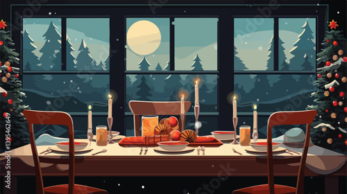Elegant Christmas Dining Table Setting for Festive Celebrations and Holidays