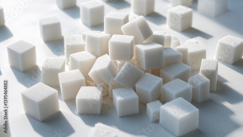 Wallpaper Mural White Sugar Cubes Pile On Bright White Surface Still Life Composition Torontodigital.ca