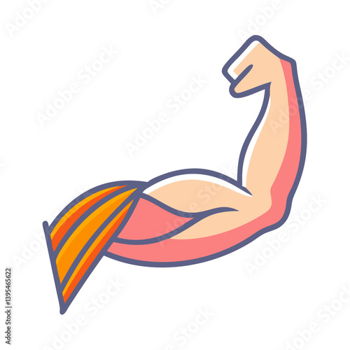 Arm Muscle with Tendon Ends Icon Design
