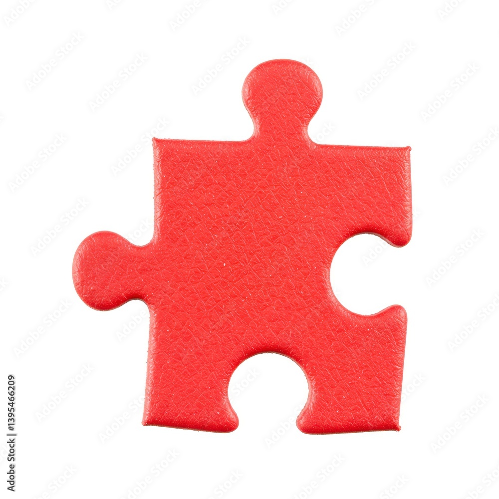 Red Jigsaw Puzzle Piece Symbol of Solutions, Teamwork, and Challenges Red Jigsaw Puzzle Piece Symbol of Solutions, Teamwork, and Challenges