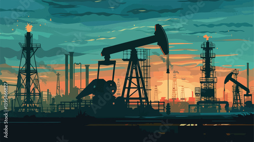 Professional Vector Illustration of Oil Industry Design for Marketing Purposes