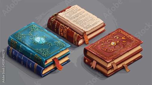 Collection of Four Beautifully Illustrated Books in Vector Style
