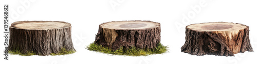 Tree Stump Set on transparent background