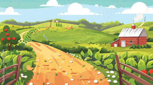 Digitally Designed Vector Illustration of Farm Food in EPS 10 Format