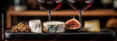 Obraz na płótnie Luxury Wine and Cheese Pairing: A Sophisticated Evening Indulgence w salonie