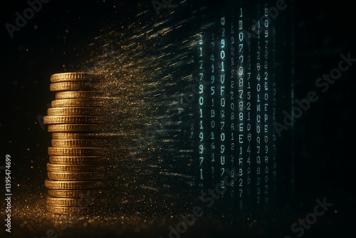 Physical Coins Transform into Digital Code Mid-Air in Motion